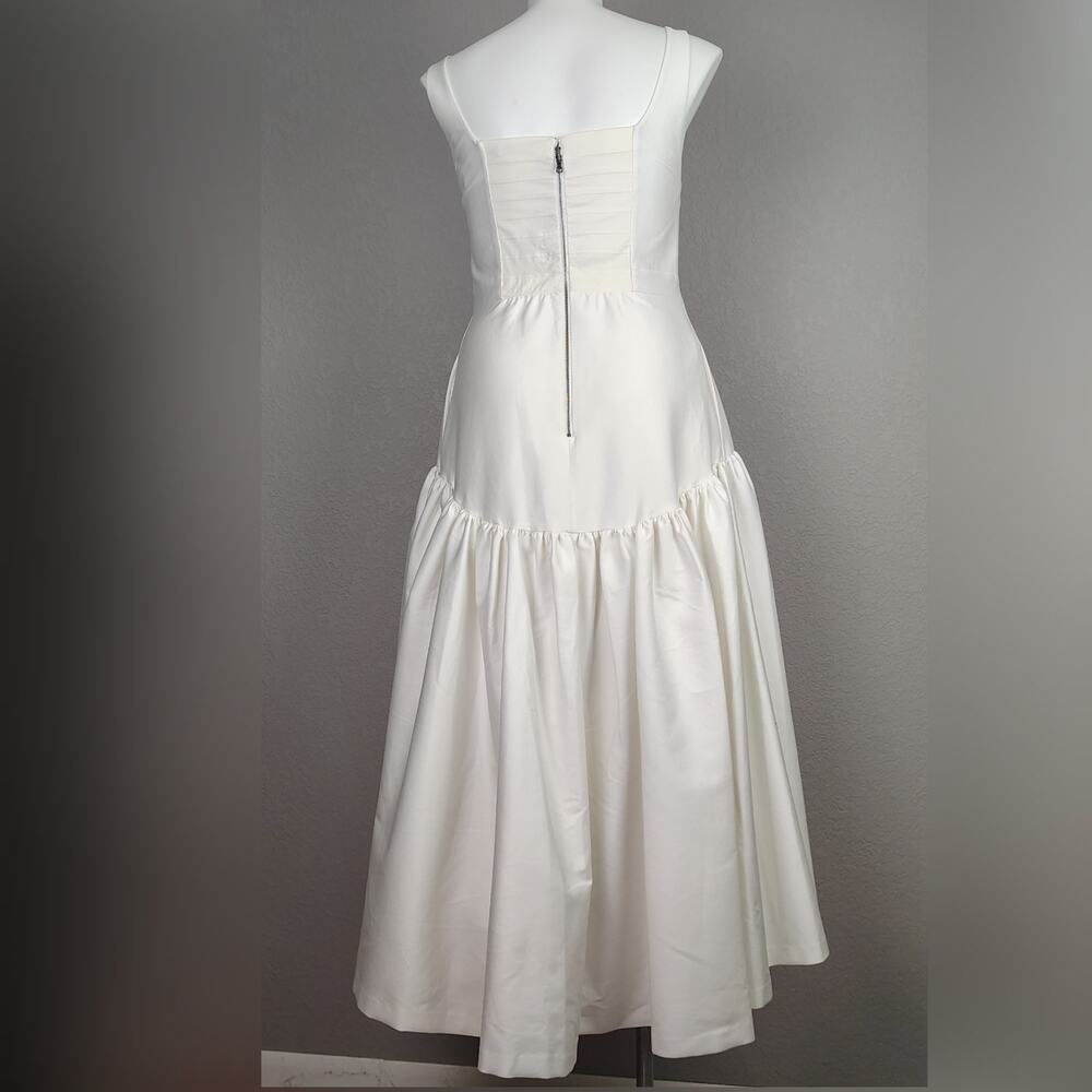 Alice + Olivia Diana Off White Sleeveless Structured Midi Dress Size 14 - Picture 4 of 16